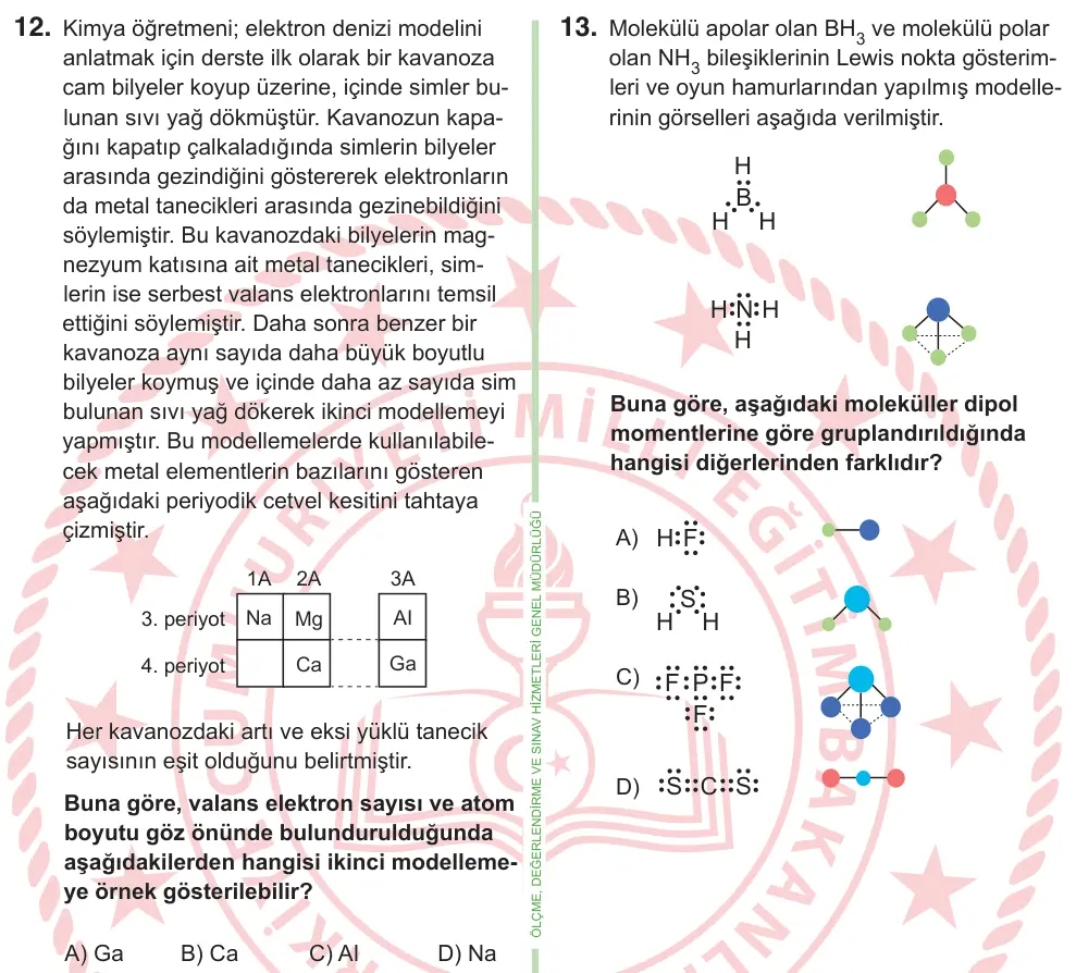 9, 10. Sınıf Fen Bilimleri 2026 İOKBS Bursluluk Sınavı 12. Soru görseli