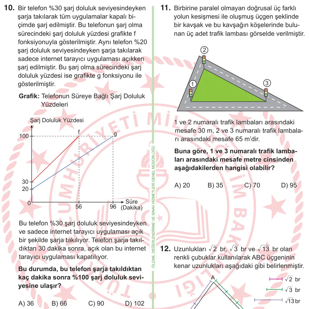 9, 10. Sınıf Matematik 2026 İOKBS Bursluluk Sınavı 10. Soru görseli