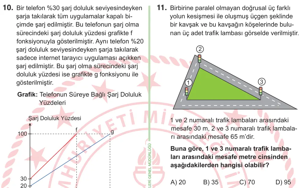9, 10. Sınıf Matematik 2026 İOKBS Bursluluk Sınavı 11. Soru görseli