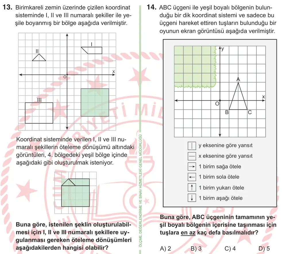 9, 10. Sınıf Matematik 2026 İOKBS Bursluluk Sınavı 14. Soru görseli