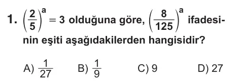 9, 10. Sınıf Matematik 2026 İOKBS Bursluluk Sınavı 1. Soru görseli