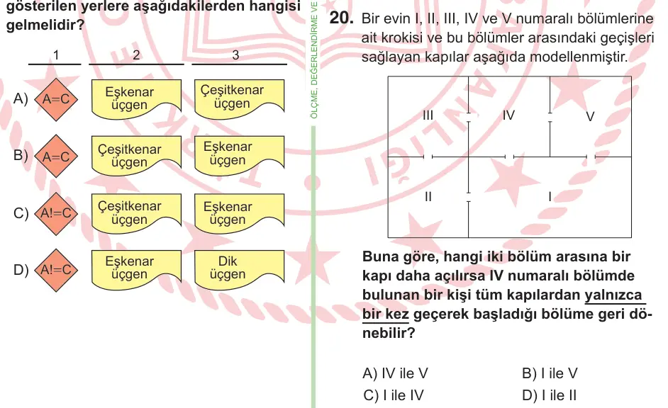 9, 10. Sınıf Matematik 2026 İOKBS Bursluluk Sınavı 20. Soru görseli