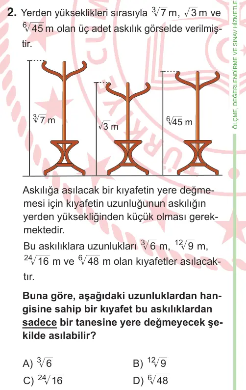 9, 10. Sınıf Matematik 2026 İOKBS Bursluluk Sınavı 2. Soru görseli