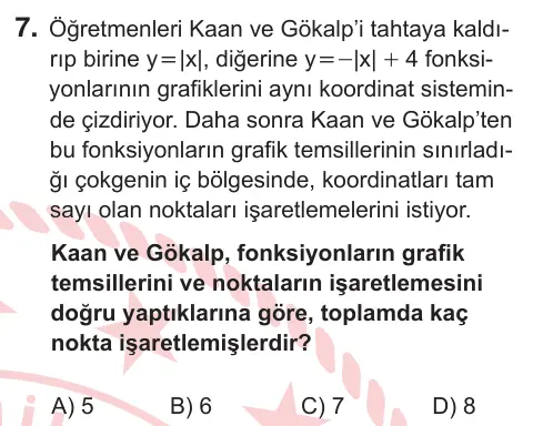 9, 10. Sınıf Matematik 2026 İOKBS Bursluluk Sınavı 7. Soru görseli