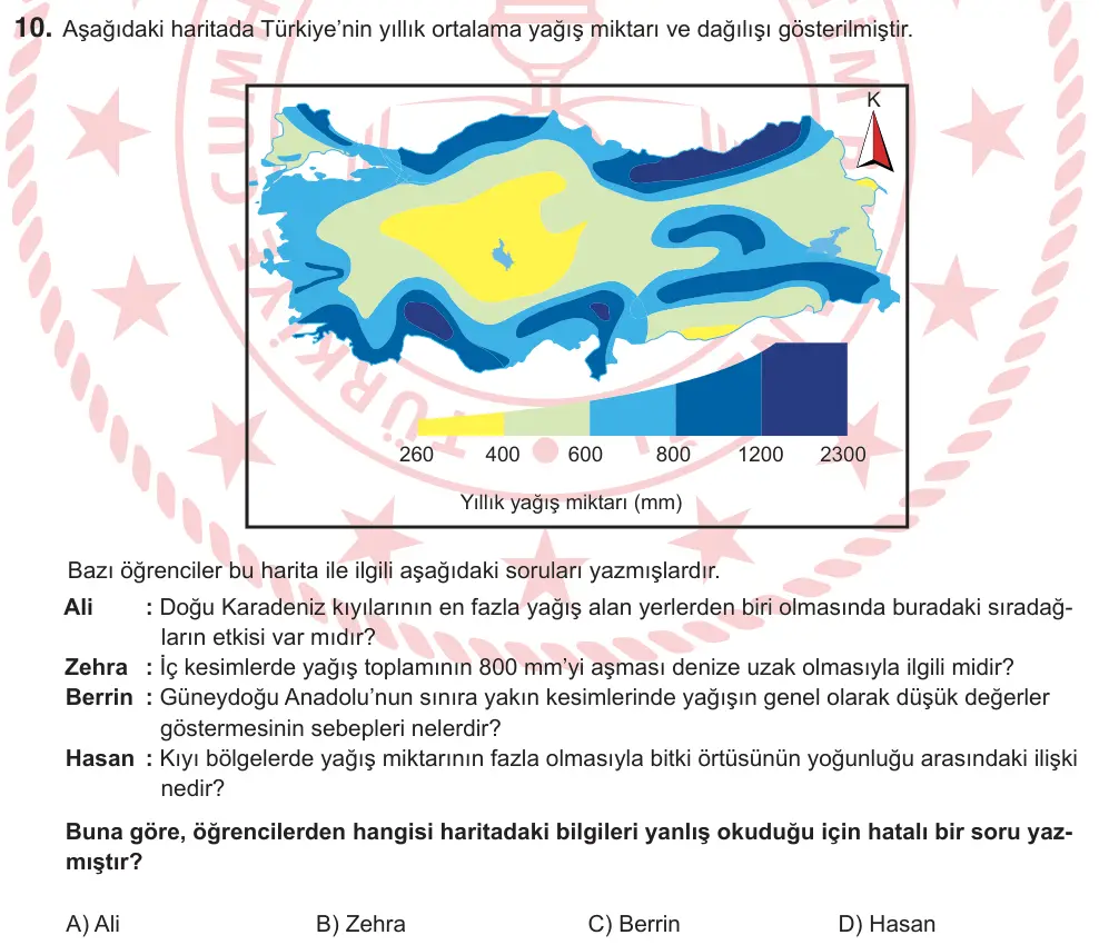 9, 10. Sınıf Sosyal Bilgiler 2026 İOKBS Bursluluk Sınavı 10. Soru görseli