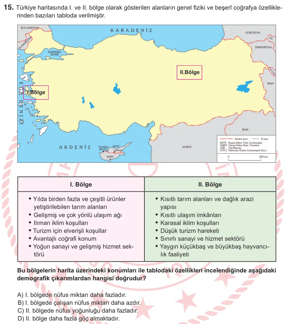 9, 10. Sınıf Sosyal Bilgiler 2026 İOKBS Bursluluk Sınavı 15. Soru görseli