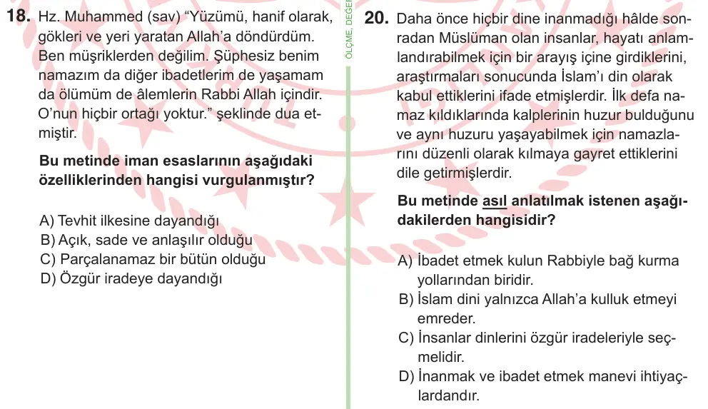 9, 10. Sınıf Sosyal Bilgiler 2026 İOKBS Bursluluk Sınavı 20. Soru görseli (1/4)