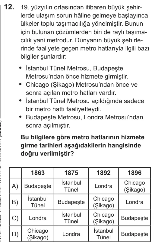 LGS 2018 Sözel Türkçe 12. Soru görseli