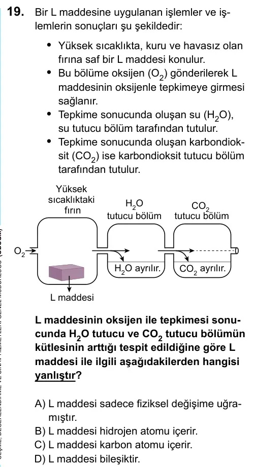 LGS 2020 Sayısal Fen Bilimleri 19. Soru görseli