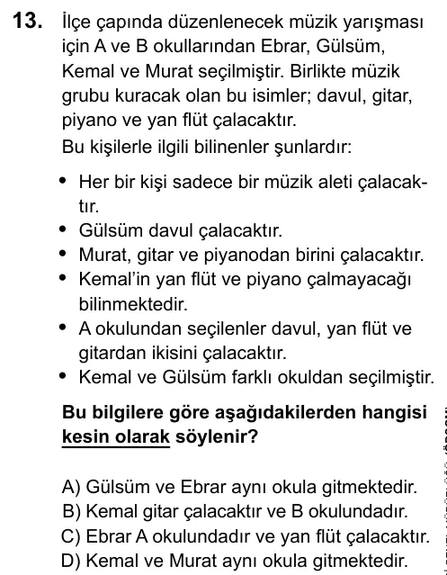 LGS 2020 Sözel Türkçe 13. Soru görseli