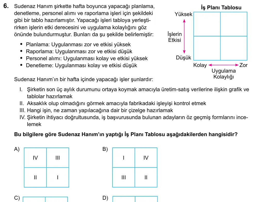LGS 2020 Sözel Türkçe 6. Soru görseli