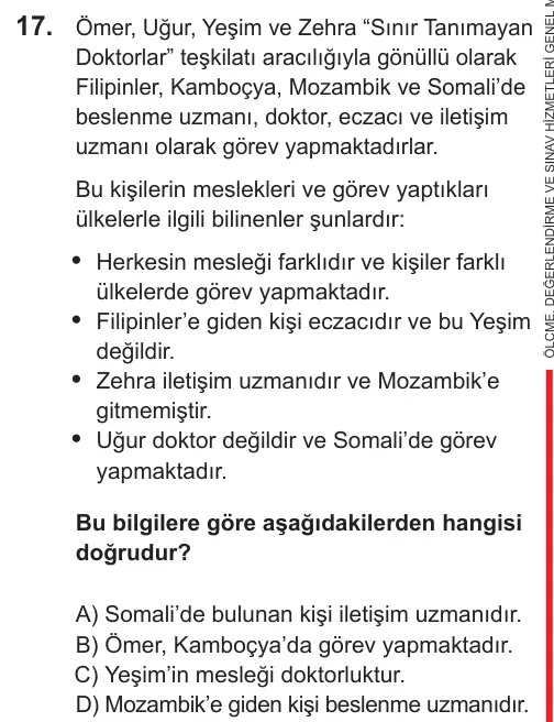 LGS 2021 Sözel Türkçe 17. Soru görseli