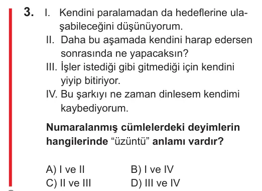 LGS 2021 Sözel Türkçe 3. Soru görseli