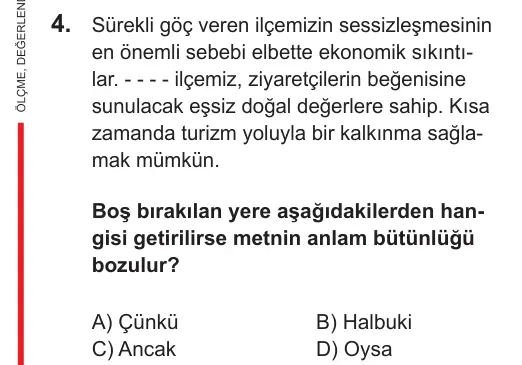 LGS 2021 Sözel Türkçe 4. Soru görseli