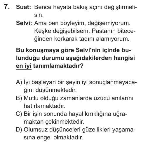 LGS 2021 Sözel Türkçe 7. Soru görseli