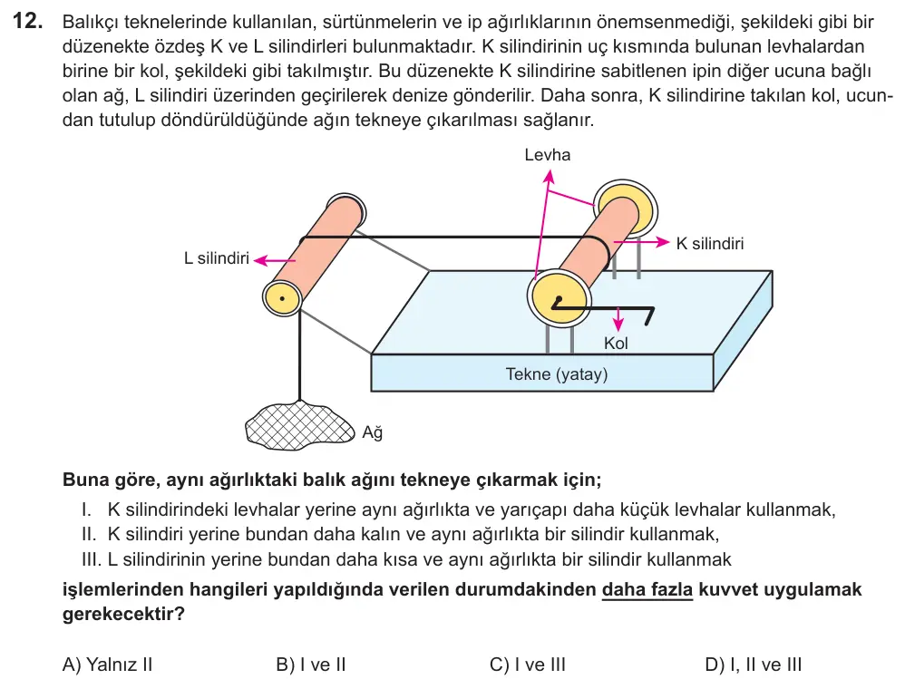 LGS 2022 Sayısal Fen Bilimleri 12. Soru görseli