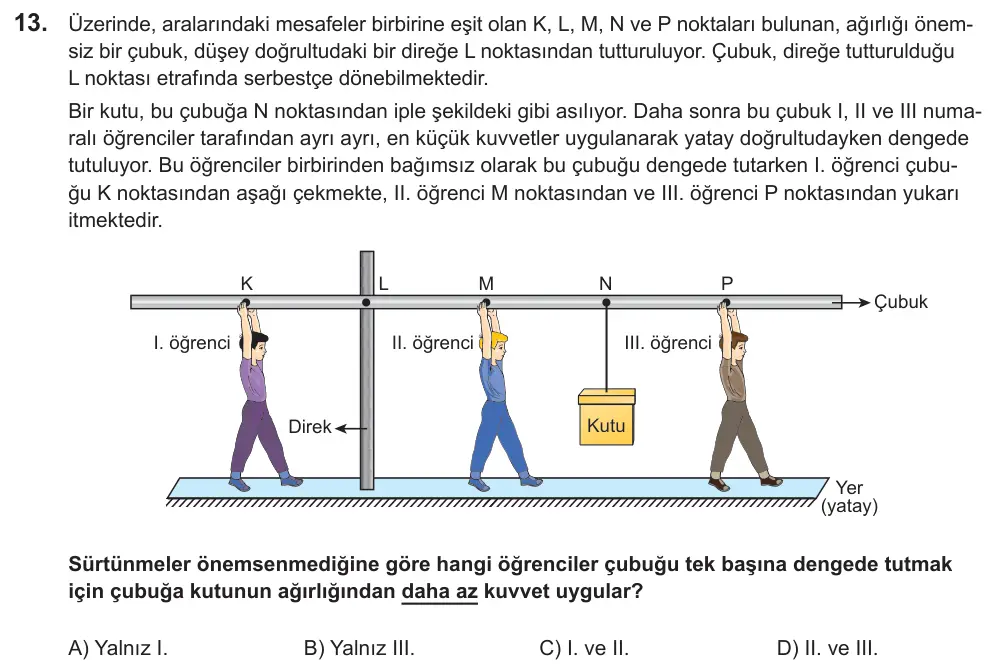 LGS 2022 Sayısal Fen Bilimleri 13. Soru görseli