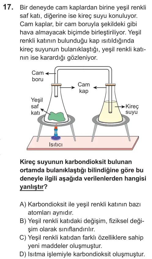 LGS 2022 Sayısal Fen Bilimleri 17. Soru görseli