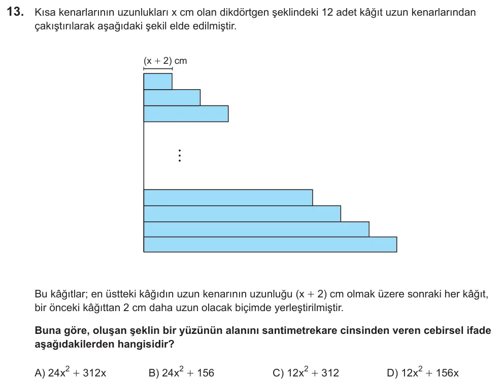 LGS 2022 Sayısal Matematik 13. Soru görseli