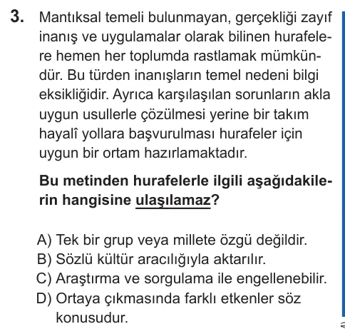 LGS 2022 Sözel Din Kültürü ve Ahlak Bilgisi 3. Soru görseli