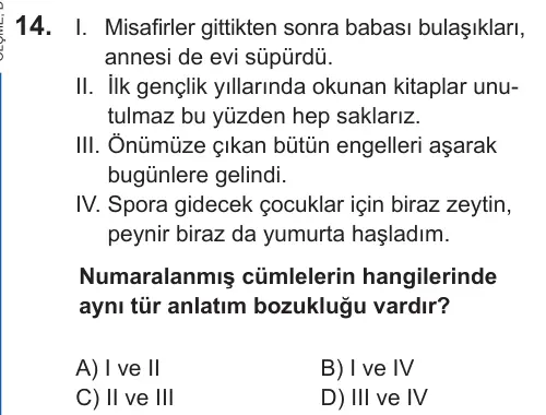 LGS 2022 Sözel Türkçe 14. Soru görseli
