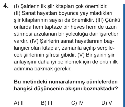 LGS 2022 Sözel Türkçe 4. Soru görseli