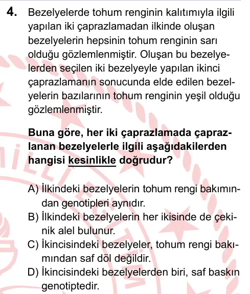 LGS 2023 Sayısal Fen Bilimleri 4. Soru görseli