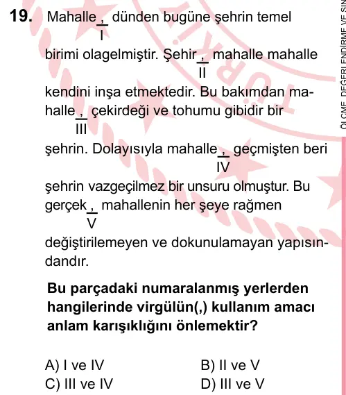 LGS 2023 Sözel Türkçe 19. Soru görseli