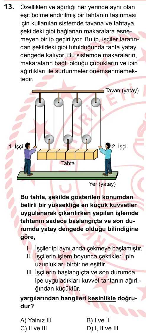 LGS 2024 Sayısal Fen Bilimleri 13. Soru görseli