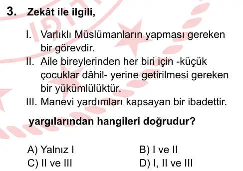 LGS 2024 Sözel Din Kültürü ve Ahlak Bilgisi 3. Soru görseli