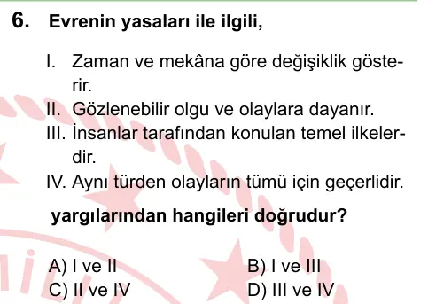 LGS 2024 Sözel Din Kültürü ve Ahlak Bilgisi 6. Soru görseli