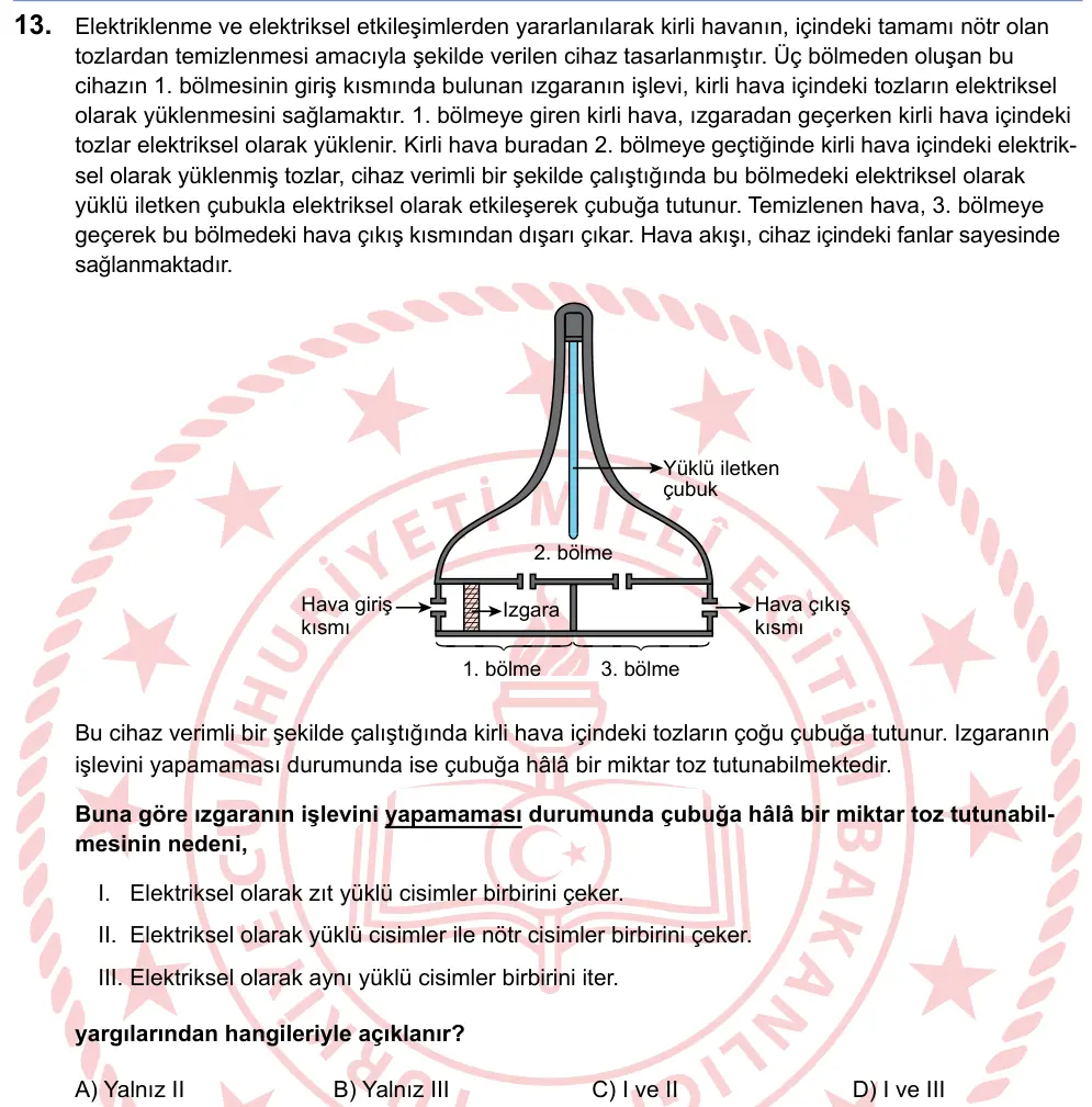 LGS 2025 Sayısal Fen Bilimleri 13. Soru görseli
