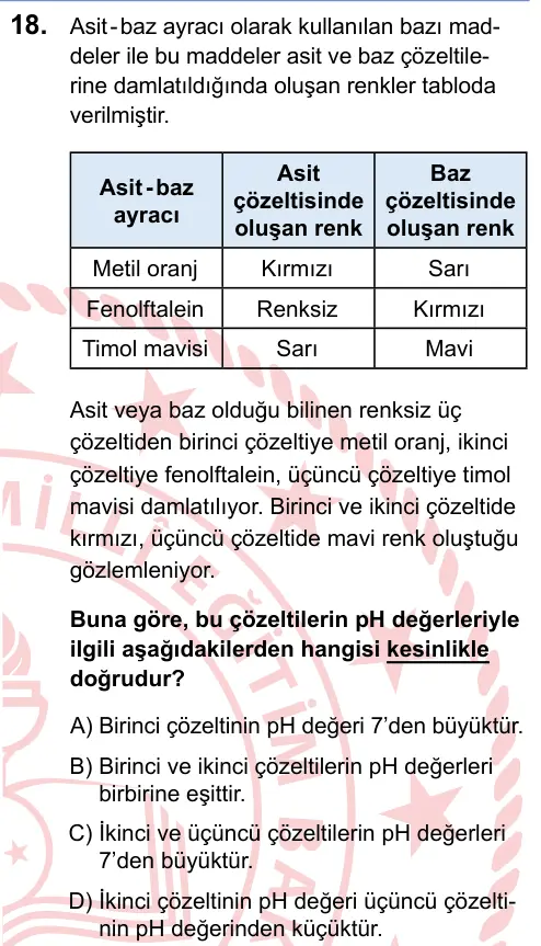 LGS 2025 Sayısal Fen Bilimleri 18. Soru görseli