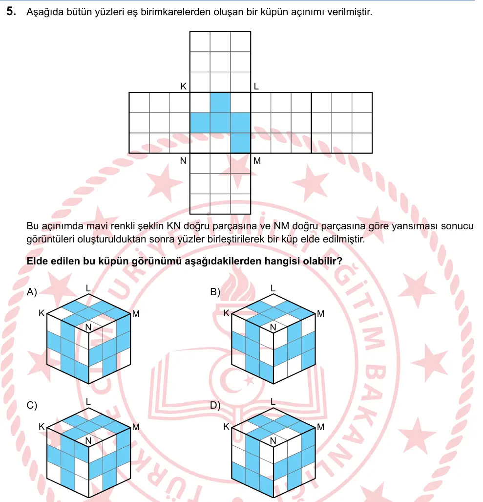 LGS 2025 Sayısal Matematik 5. Soru görseli