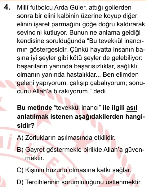 LGS 2025 Sözel Din Kültürü ve Ahlak Bilgisi 4. Soru görseli