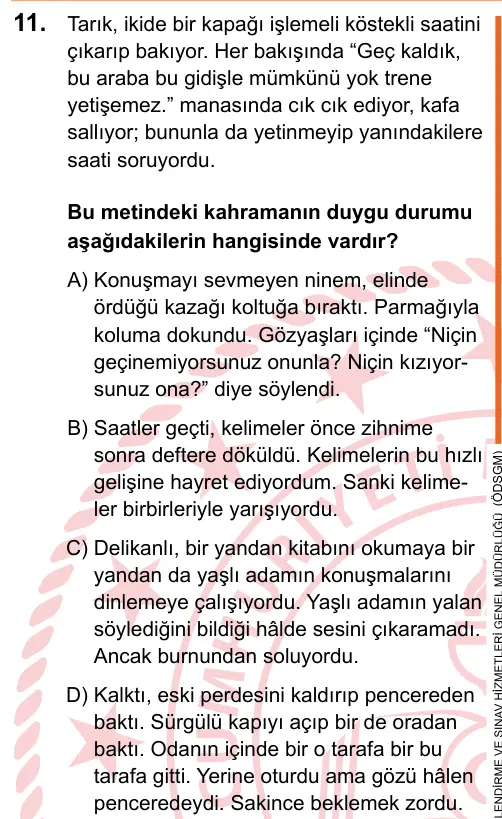 LGS 2025 Sözel Türkçe 11. Soru görseli