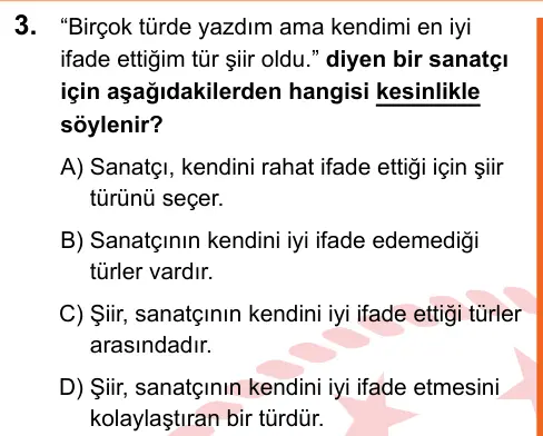 LGS 2025 Sözel Türkçe 3. Soru görseli