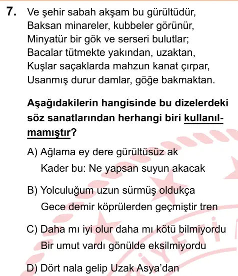 LGS 2025 Sözel Türkçe 7. Soru görseli