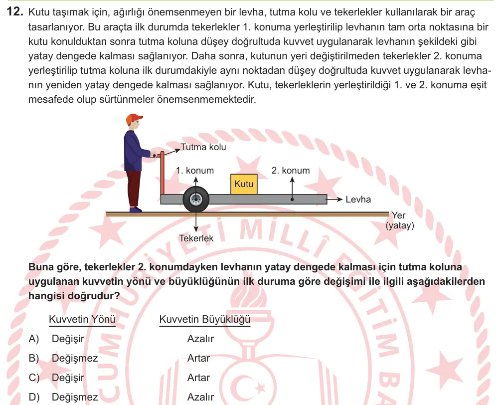 LGS 2026 Sayısal Fen Bilimleri 12. Soru görseli