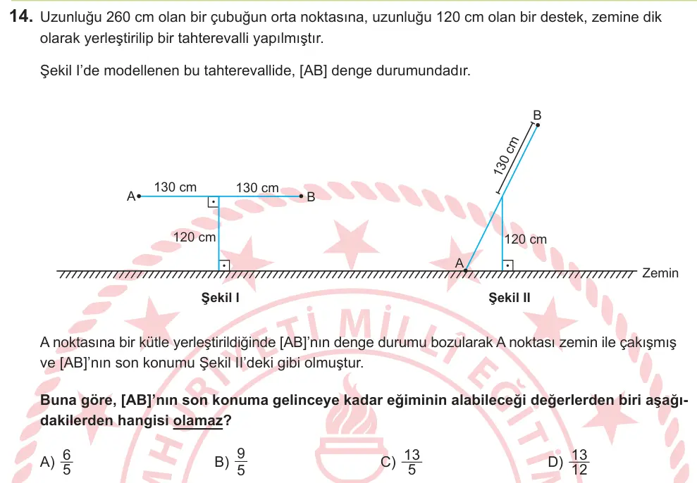 LGS 2026 Sayısal Matematik 14. Soru görseli