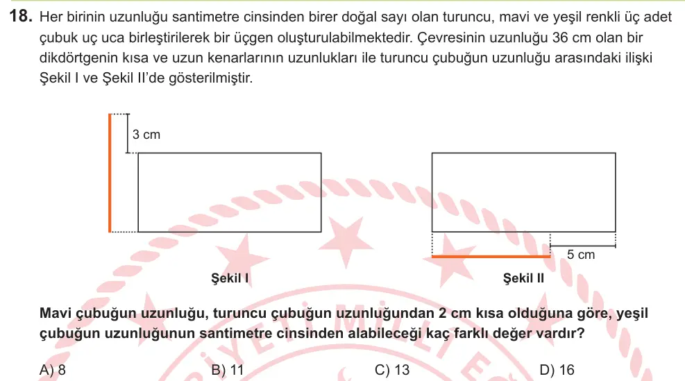 LGS 2026 Sayısal Matematik 18. Soru görseli