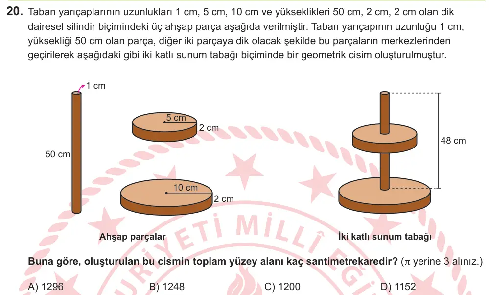 LGS 2026 Sayısal Matematik 20. Soru görseli