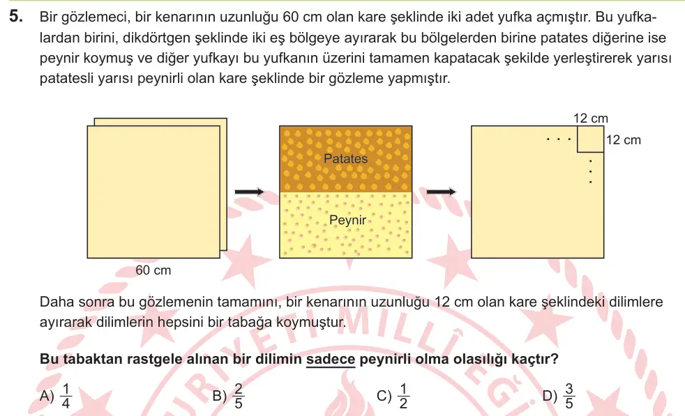 LGS 2026 Sayısal Matematik 5. Soru görseli