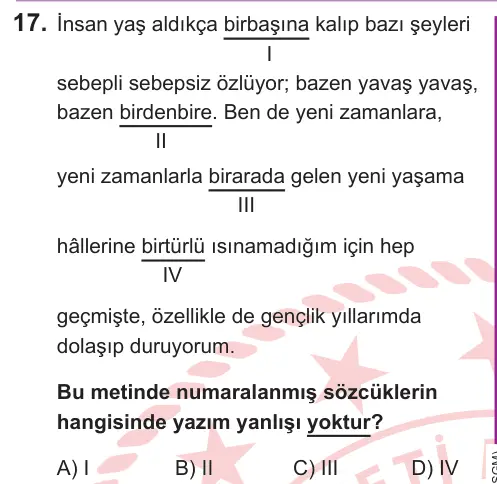 LGS 2026 Sözel Türkçe 17. Soru görseli