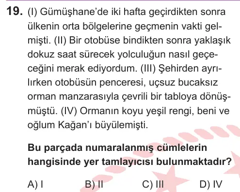 LGS 2026 Sözel Türkçe 19. Soru görseli
