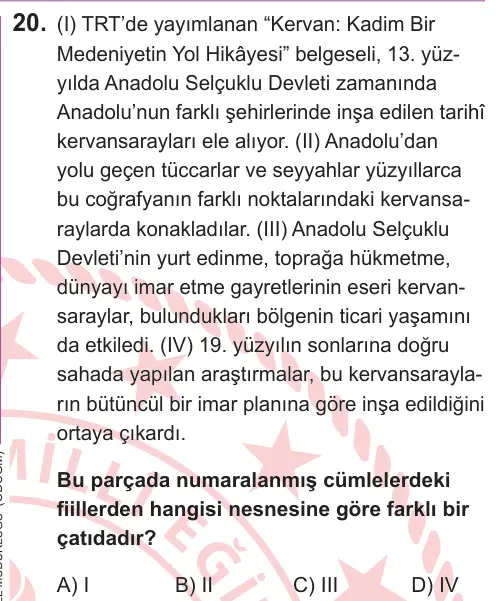 LGS 2026 Sözel Türkçe 20. Soru görseli