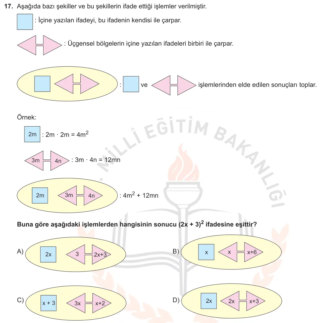LGS Örnek Soruları Aralık 2018 Sayısal Matematik 17. Soru görseli