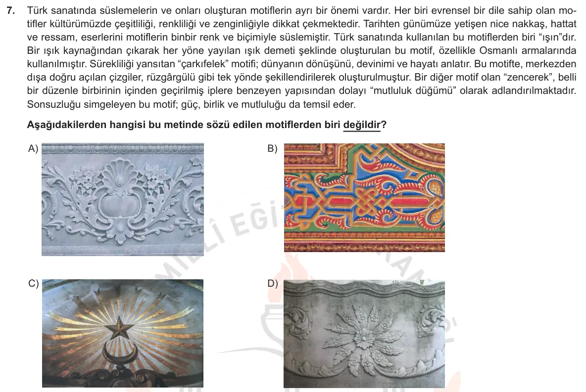 LGS Örnek Soruları Aralık 2018 Sözel Türkçe 7. Soru görseli