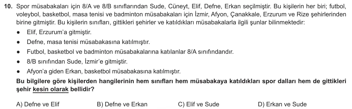 LGS Örnek Soruları Ekim 2018 Sözel Türkçe 10. Soru görseli