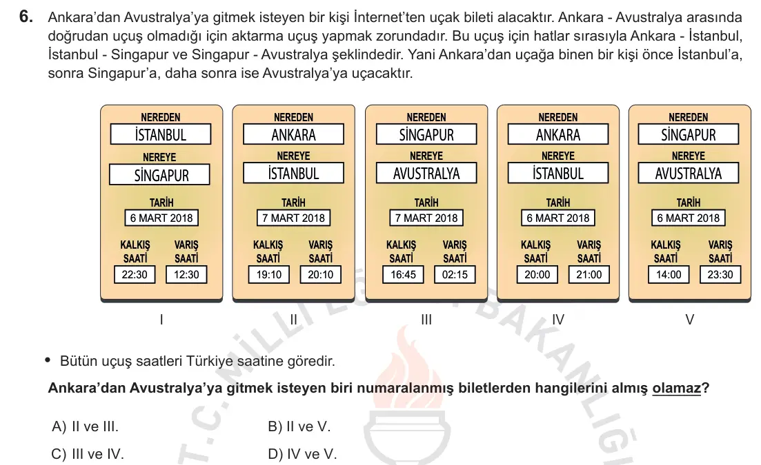LGS Örnek Soruları Ekim 2018 Sözel Türkçe 6. Soru görseli